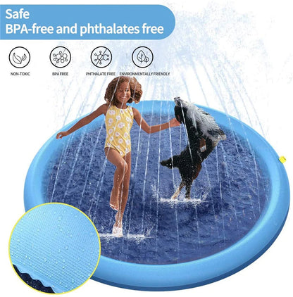 Inflatable Splash Sprinkler Pad Pet Swimming Pool Sprinkler for Kids Folding Pool Cat Bath Basin Cat Dog Water Spray Mat Toy