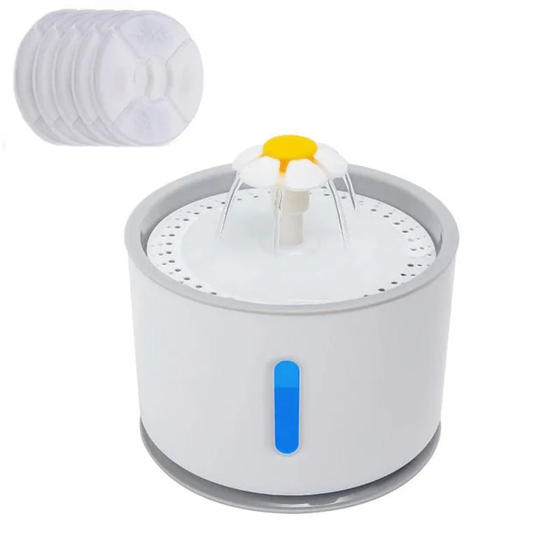 2.4L Automatic Pet Cat Water Fountain with LED Electric Mute Water Feeder USB Drinker Bowl Pet Drinking Fountain Dispenser